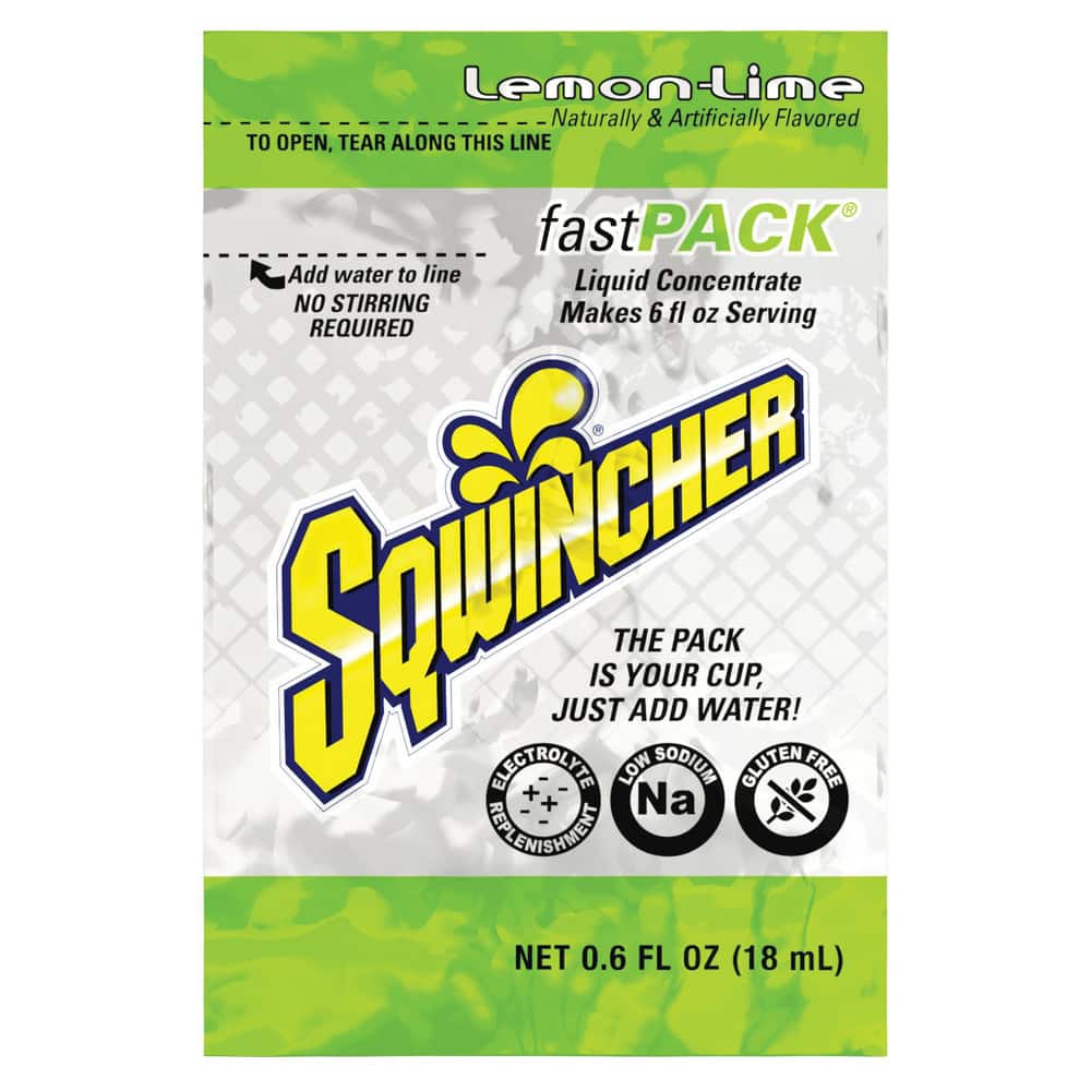 Sqwincher 159015308 Activity Drink: 0.6 oz, Packet, Lemon-Lime, Liquid Concentrate, Yields 6 oz 