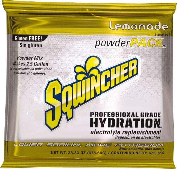 Sqwincher 159016040 Activity Drink: 23.83 oz, Packet, Lemonade, Powder, Yields 2.5 gal 