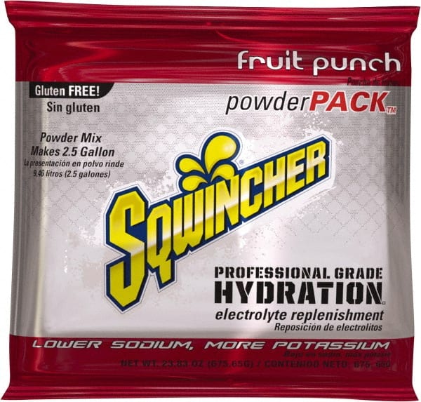 Sqwincher 159016042 Activity Drink: 23.83 oz, Packet, Fruit Punch, Powder, Yields 2.5 gal 