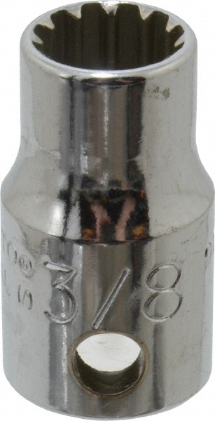 PROTO J5212SPL Spline Socket: 3/8" Drive, #12 Spline, 3/8" Hex Image