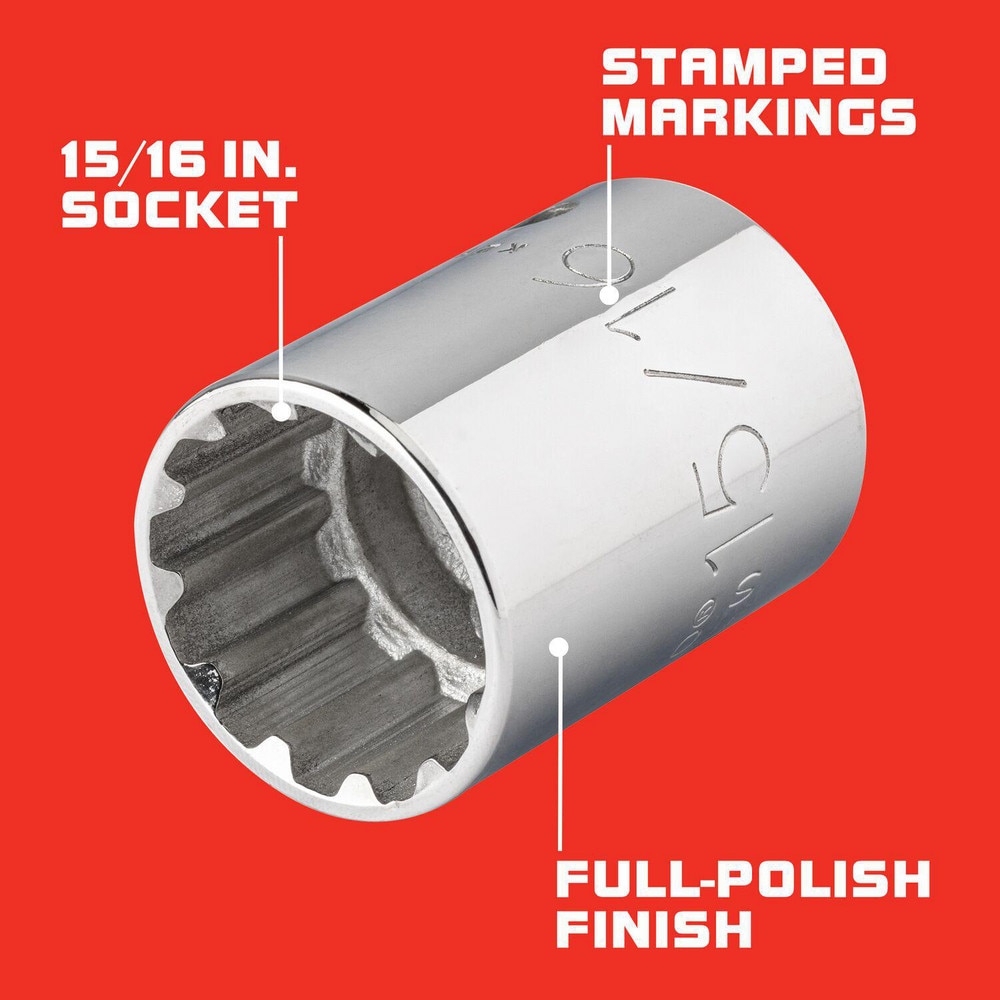 Spline Socket: 1/2 Drive, #30 Spline, 15/16 Hex