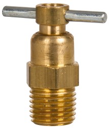 Steel Internal Seat Drain Cock & Shutoff Valve - 1/4 Thread, 150 Max psi