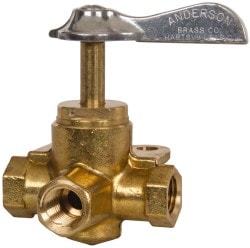 Steel 3 Way Shutoff Drain Cock & Shutoff Valve