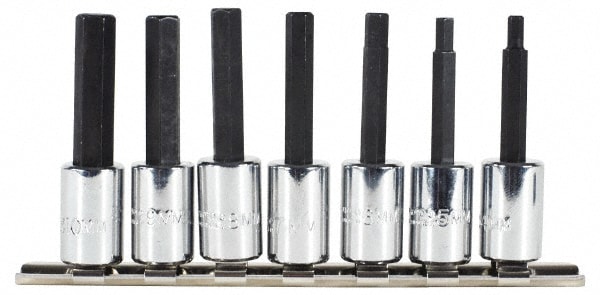 PROTO J4990-SMA 7 Pc 3/8" Drive Metric Hex Bit Socket Set Image