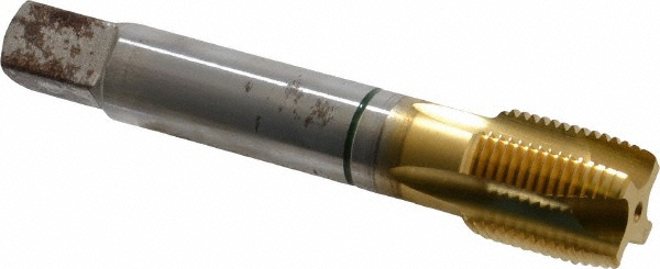 Guhring 9039170222250 Spiral Point Tap: 7/8-14, UNF, 4 Flutes, Plug, 2B, Cobalt, TiN Finish Image