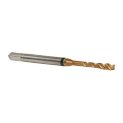 Guhring 9039230028450 Spiral Flute Tap: #4-48, UNF, 3 Flute, Modified Bottoming, 2B Class of Fit, Cobalt, TiN Finish Image