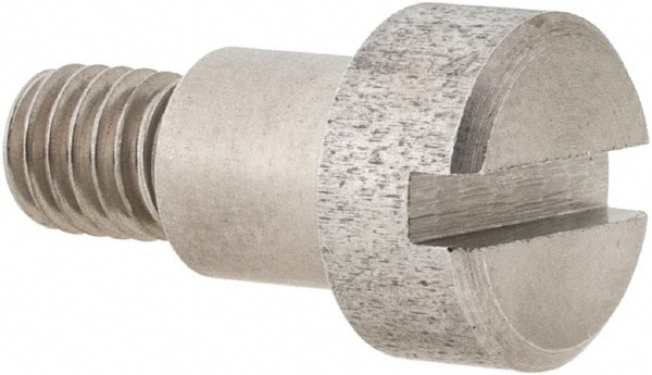 Precision Shoulder Screw: 1/4" Shoulder Dia, 1/4" Shoulder Length, #10-32, 1/4" Thread Length, 416 Stainless Steel, Slotted