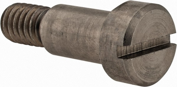 Precision Shoulder Screw: 3/8" Shoulder Dia, 5/8" Shoulder Length, 5/16-18, 416 Stainless Steel, Slotted