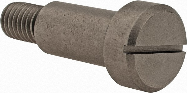 Precision Shoulder Screw: 1/2" Shoulder Dia, 1" Shoulder Length, 3/8-16, 416 Stainless Steel, Slotted