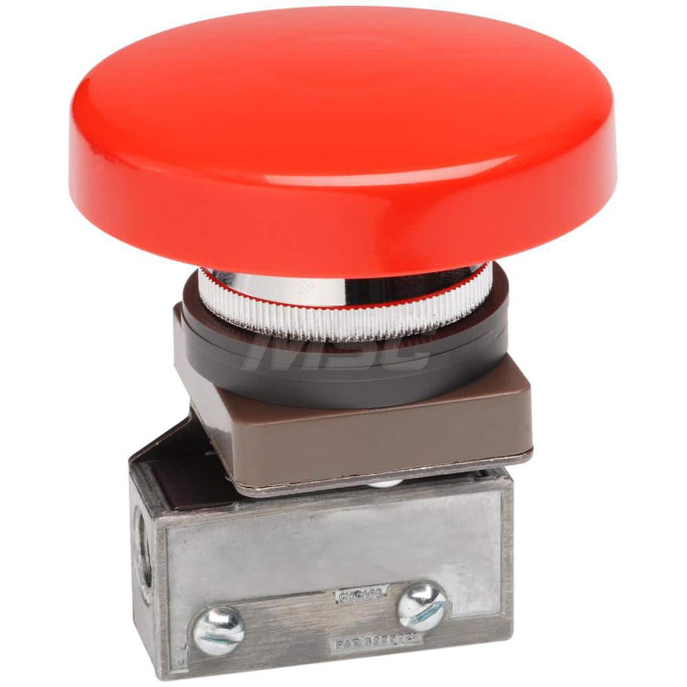 Mead MV-ES Mechanically Operated Valve: 3-Way Pilot, Emergency Stop Actuator 