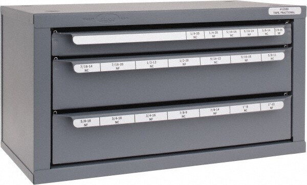 3 Drawer, 1/4-20 to 1-14 UNC, UNF Tap Storage