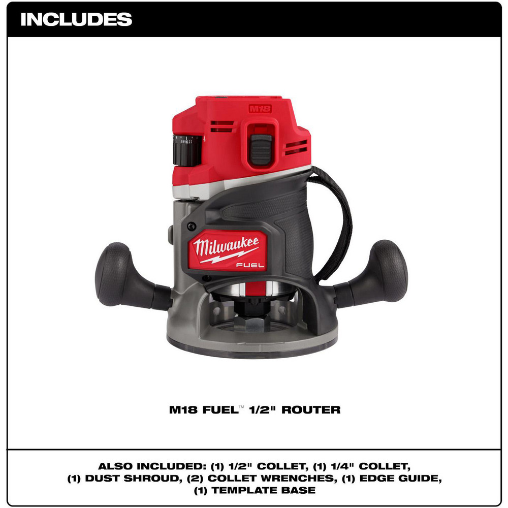 Milwaukee Tool - Electric Routers; Collet Size (Inch): 1/2; Router Type ...