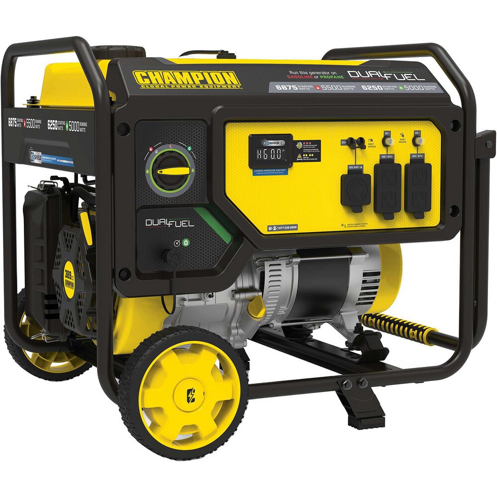 Portable Power Generator: Gasoline & Liquid Propane (LP), 5,500W, 11 h, Recoil