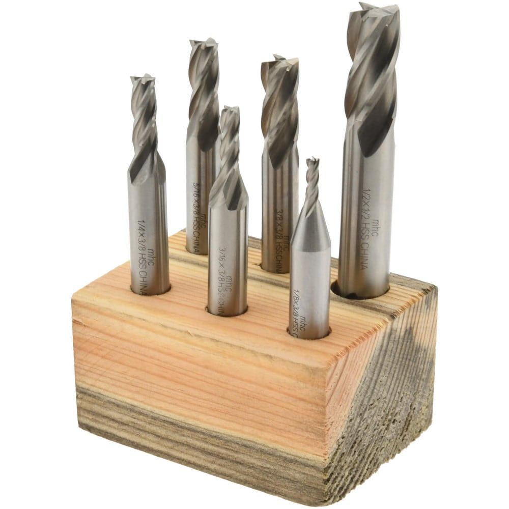 End Mill Set: 4 Flute, Square End