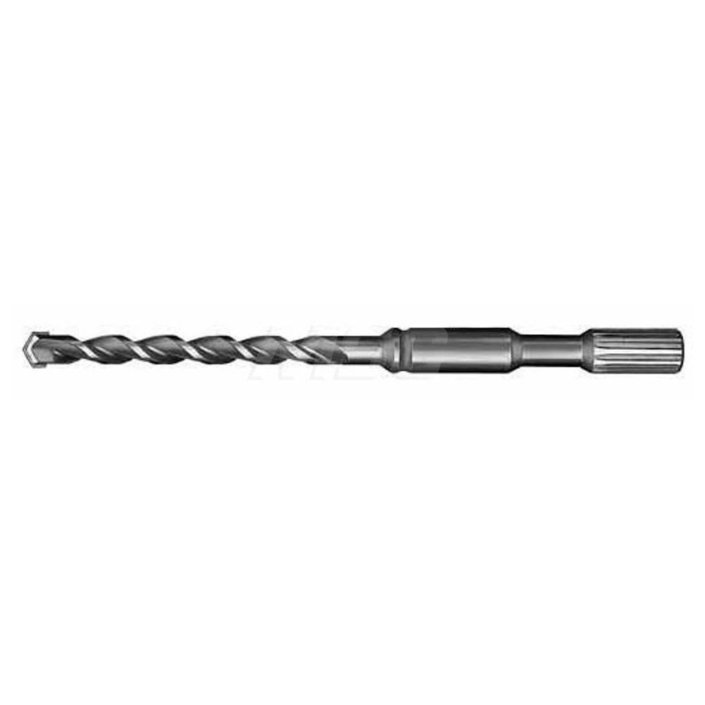 1" Dia, Spline Shank, Carbide-Tipped Rotary & Hammer Drill Bit - 11" Usable Length, 16" OAL