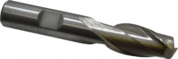 Value Collection 720-1047 Square End Mill: 9/16 Dia, 1-1/8 LOC, 1/2 Shank Dia, 3-1/8 OAL, 2 Flutes, High Speed Steel Image