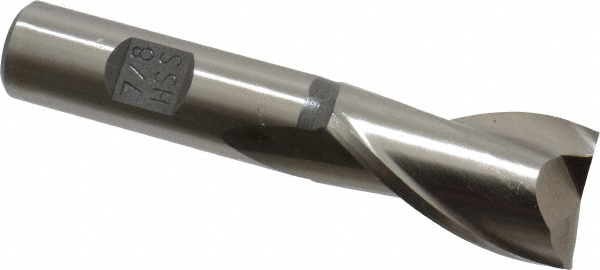 Value Collection 720-1083 Square End Mill: 7/8 Dia, 1-1/2 LOC, 5/8 Shank Dia, 3-5/8 OAL, 2 Flutes, High Speed Steel Image