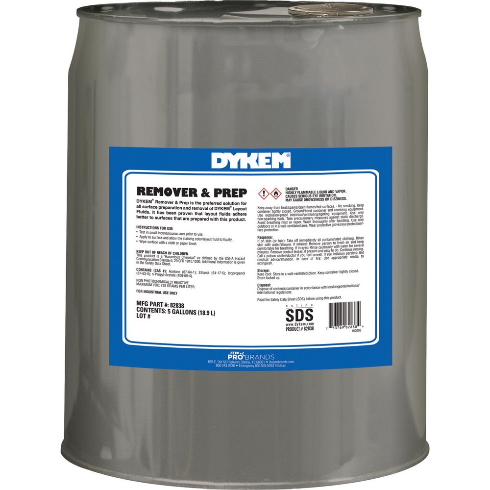 Dykem - Layout Fluid Remover; Container Type: Can; Container Size: 5 ...