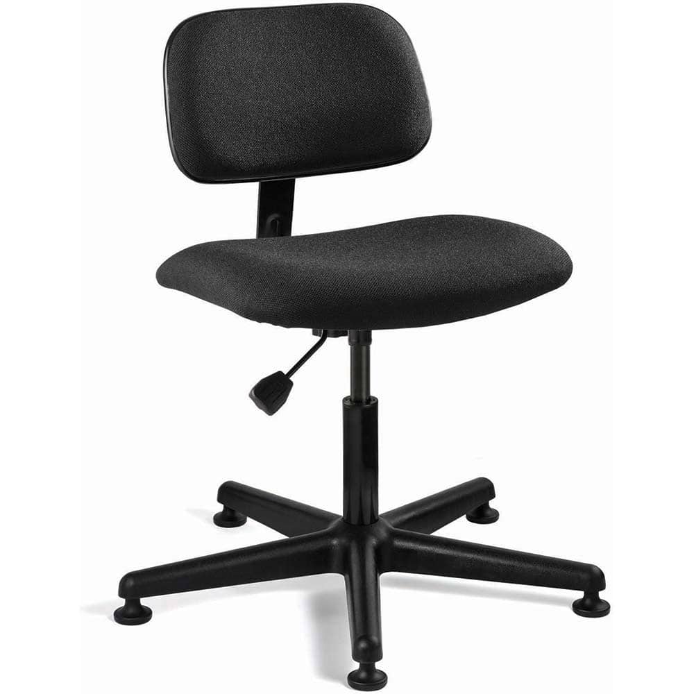 Bevco 4000-F-BLK Task Chair: Cloth, Adjustable Height, 16-1/2 to 21-1/2" Seat Height, Black 