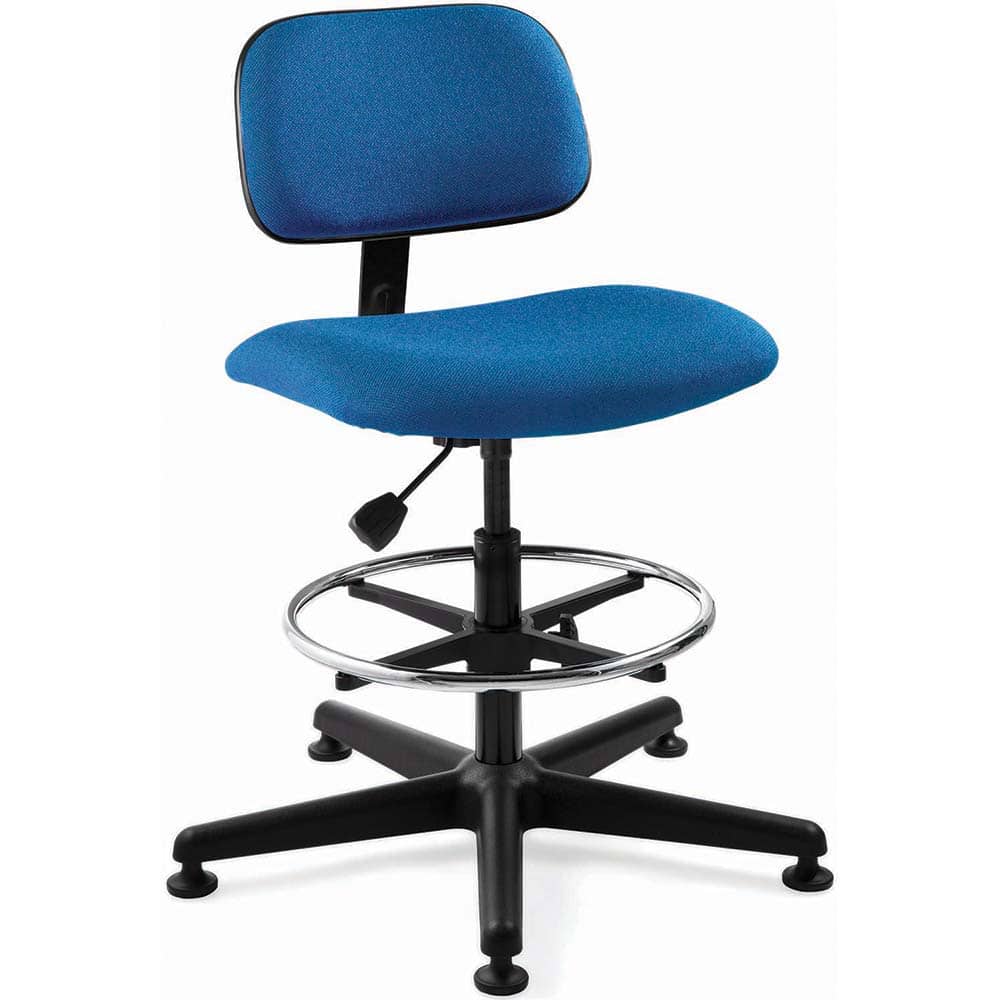 Bevco 4500-F-BLU Task Chair: Cloth, Adjustable Height, 22-1/2 to 32-1/2" Seat Height, Royal Blue 