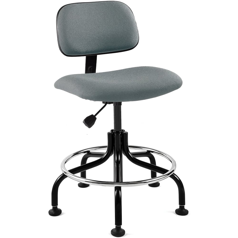 Bevco 4600-F-GRY Task Chair: Cloth, Adjustable Height, 25 to 30" Seat Height, Gray 