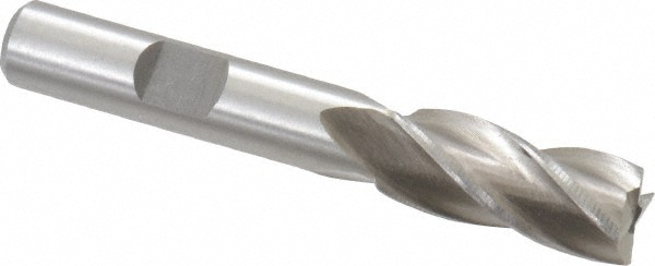 Value Collection 720-3039 Square End Mill: 7/16 Dia, 1 LOC, 3/8 Shank Dia, 2-11/16 OAL, 4 Flutes, High Speed Steel Image