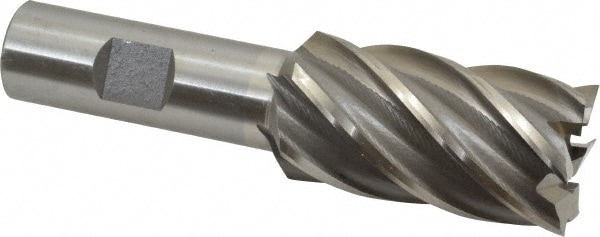 Value Collection 720-3111 Square End Mill: 1-1/8 Dia, 2 LOC, 3/4 Shank Dia, 4-1/4 OAL, 6 Flutes, High Speed Steel Image