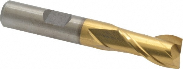 Value Collection 722-1037 Square End Mill: 7/16 Dia, 13/16 LOC, 3/8 Shank Dia, 2-1/2 OAL, 2 Flutes, High Speed Steel Image