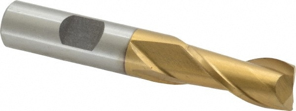 Value Collection 722-1043 Square End Mill: 1/2 Dia, 1 LOC, 1/2 Shank Dia, 3 OAL, 2 Flutes, High Speed Steel Image