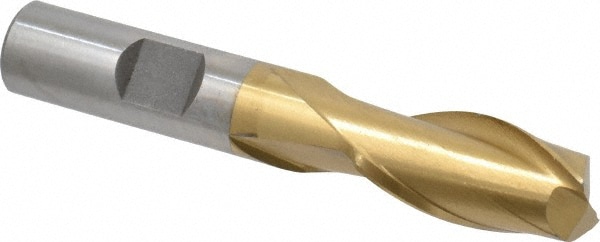 Value Collection 722-1047 Square End Mill: 9/16 Dia, 1-1/8 LOC, 1/2 Shank Dia, 3-1/8 OAL, 2 Flutes, High Speed Steel Image