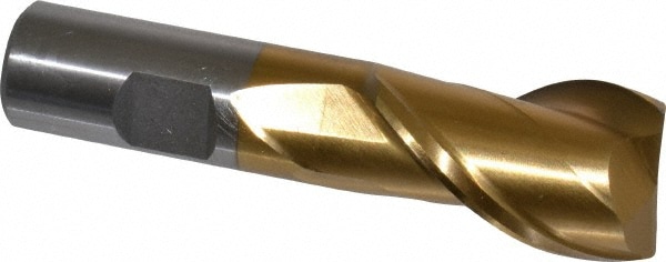 Value Collection 722-1103 Square End Mill: 1 Dia, 1-1/2 LOC, 3/4 Shank Dia, 3-3/4 OAL, 2 Flutes, High Speed Steel Image