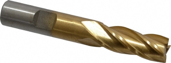 Value Collection 722-3045 Square End Mill: 1/2 Dia, 1-1/4 LOC, 1/2 Shank Dia, 3-1/4 OAL, 4 Flutes, High Speed Steel Image