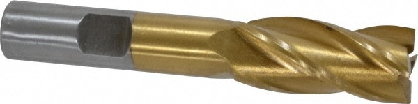 Value Collection 722-3053 Square End Mill: 5/8 Dia, 1-3/8 LOC, 1/2 Shank Dia, 3-3/8 OAL, 4 Flutes, High Speed Steel Image