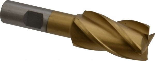 Value Collection 722-3102 Square End Mill: 1 Dia, 1-7/8 LOC, 5/8 Shank Dia, 4 OAL, 4 Flutes, High Speed Steel Image