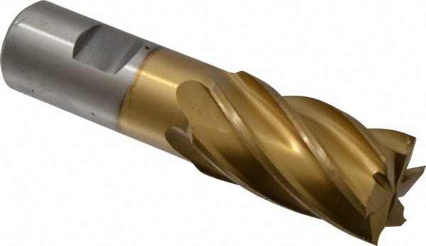 Value Collection 722-3115 Square End Mill: 1-1/8 Dia, 2 LOC, 1 Shank Dia, 4-1/2 OAL, 6 Flutes, High Speed Steel Image