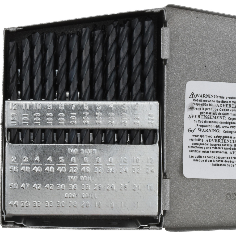 Drill Bit Set: Jobber Length Drill Bits, 60 Pc, 118 °, High Speed Steel