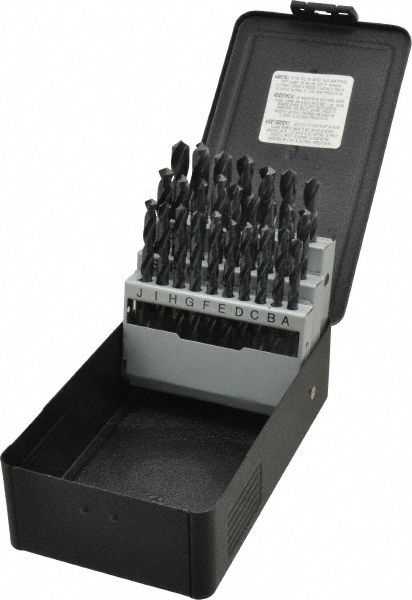 Drill Bit Set: Jobber Length Drill Bits, 26 Pc, 118 &deg;, High Speed Steel - Oxide, Standard, Straight Shank, Series T25B