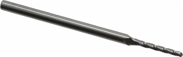 Accupro 12177551 Tapered End Mill: 0.5 &deg; per Side, 1/16" Small Dia, 1/2" LOC, 3 Flutes, Solid Carbide, Ball End Image