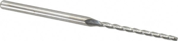 Tapered End Mill: 0.5 ° per Side, 1/16" Small Dia, 1" LOC, 3 Flutes, Solid Carbide, Ball End