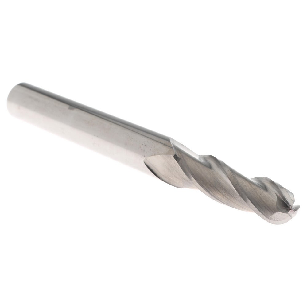 Tapered End Mill: 0.5 ° per Side, 3/8" Small Dia, 1-1/4" LOC, 3 Flutes, Solid Carbide, Ball End