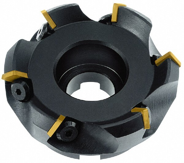 3" Cut Diam, 1" Arbor Hole, 0.234" Max Depth of Cut, 45° Indexable Chamfer & Angle Face Mill