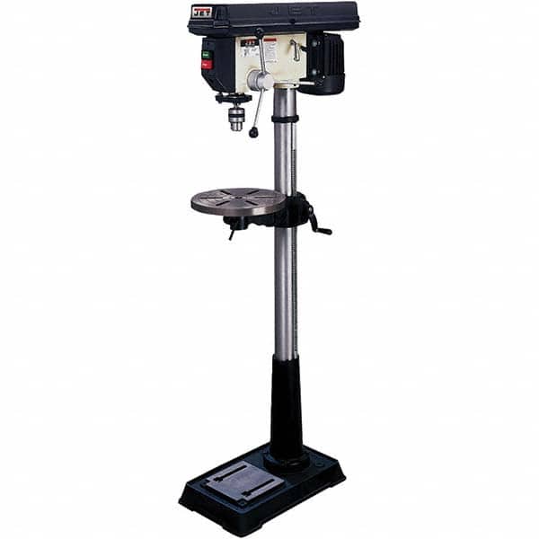 Floor Drill Press: 16-1/2" Swing, 0.75 hp, 115 & 230V, 1 Phase, Step Pulley