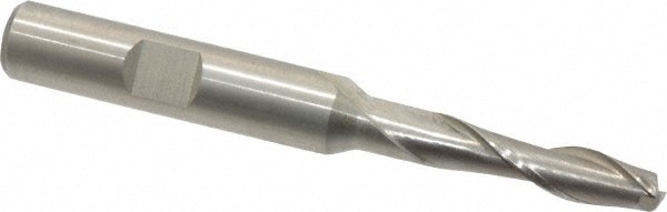 Value Collection 720-1205 Square End Mill: 1/4 Dia, 1 LOC, 3/8 Shank Dia, 3-1/16 OAL, 2 Flutes, High Speed Steel Image