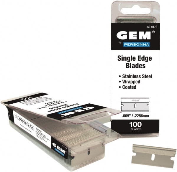 GEM Stainless Steel Single Edge Razor Blade 100 pack 
