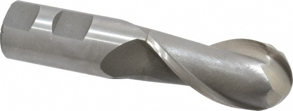 Value Collection 720-1437 Ball End Mill: 1.125" Dia, 2.25" LOC, 2 Flute, High Speed Steel Image