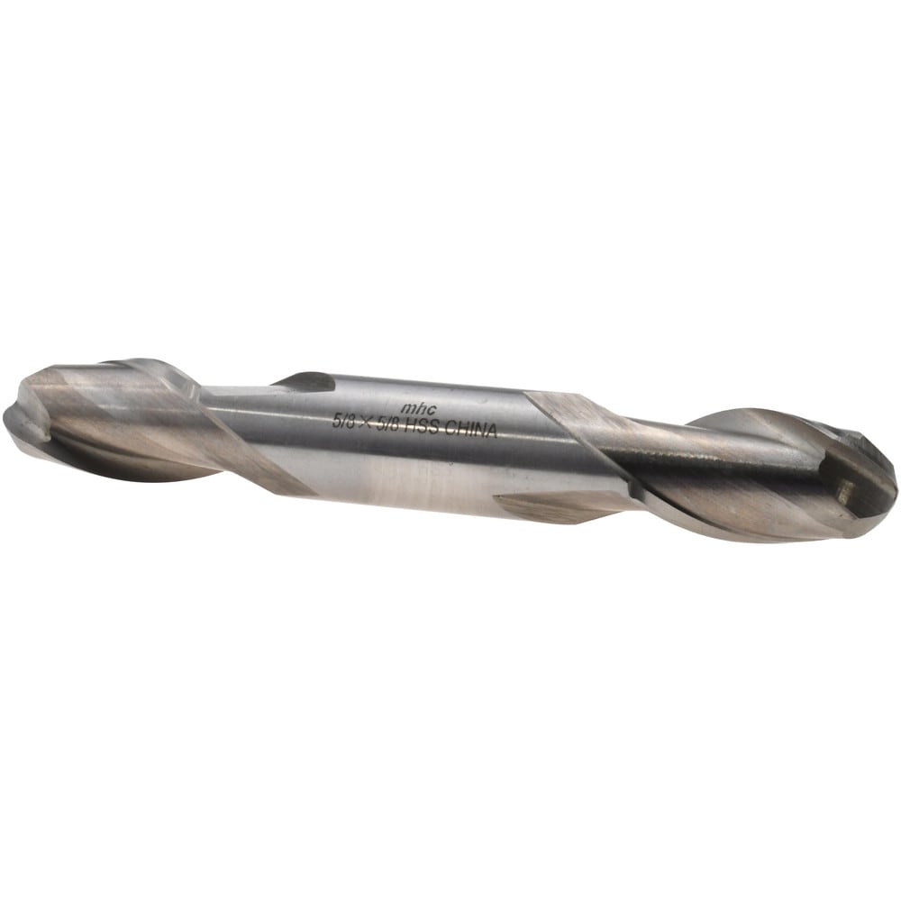 Ball End Mill: 5/8" Dia, 1-1/8" LOC, 2 Flute, High Speed Steel