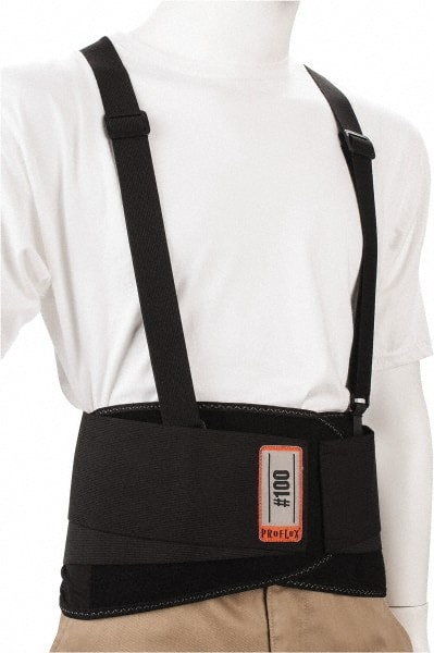 Back Support: Belt with Adjustable Shoulder Straps, 3X-Large, 46 to 52" Waist, 8" Belt Width