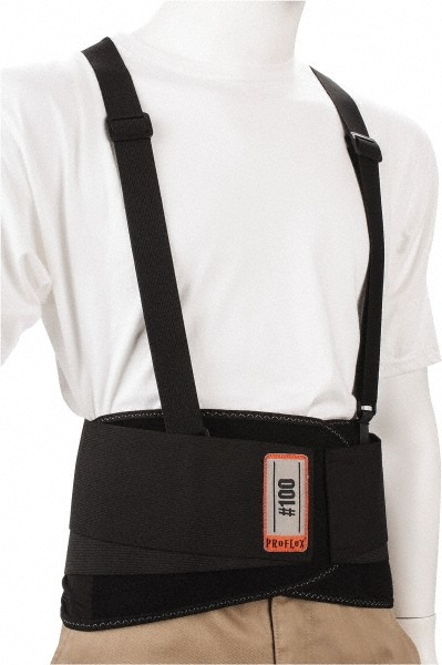 Ergodyne 11387 Back Support: Belt with Adjustable Shoulder Straps, 3X-Large, 46 to 52" Waist, 8" Belt Width Image