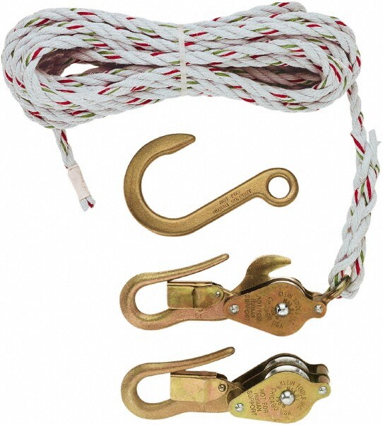 Manual Block & Tackle Hoist: 750 lb Working Load Limit, 25' Max Lift