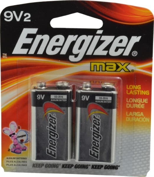 2 Qty 1 Pack Size 9V, Alkaline, 2 Pack, Standard Battery